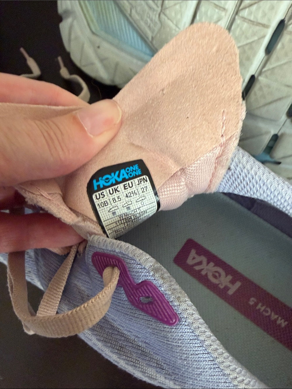 Hoka Mach 5 running shoes Baby Lavender Summer Womens PROFLY+ midsole Sz 10 - Picture 12 of 12